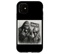 Bigfoot Alien Selfie Funny Sasquatch Rock On Hand UFO Case for iPhone 11