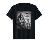 Bigfoot Alien Selfie Funny Sasquatch Rock On Hand UFO T-Shirt