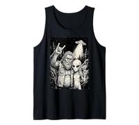 Bigfoot Alien Selfie Funny Sasquatch UFO Rock Tank Top