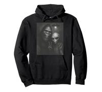 Bigfoot Alien Selfie Peace UFO Encounter Pullover Hoodie
