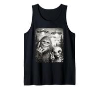 Bigfoot & Alien Selfie, UFO & Rock On Hand Sign Tank Top