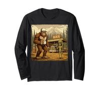 Bigfoot Alien Trucker Retro Sasquatch Road Legend Long Sleeve T-Shirt