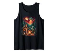 Bigfoot Alien UFO Campfire Forest Music Night Tank Top