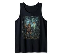 Bigfoot Alien UFO Forest Encounter Cryptid Tank Top