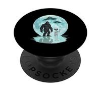 Bigfoot Alien UFOs Spaceship Moon Sasquatch Believers Men PopSockets Adhesive PopGrip