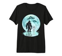 Bigfoot Alien UFOs Spaceship Moon Sasquatch Believers Men Premium T-Shirt