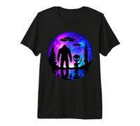 Bigfoot Alien UFOs Spaceship Moon Sasquatch Extraterrestrial Premium T-Shirt