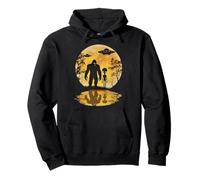 Bigfoot Alien UFOs Spaceship Moon Sasquatch Extraterrestrial Pullover Hoodie