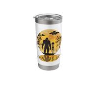 Bigfoot Alien UFOs Spaceship Moon Sasquatch Extraterrestrial Stainless Steel Insulated Tumbler