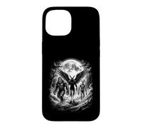 Bigfoot Alien Winged Creature Full Moon Forest Path Case for iPhone 15