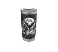 Bigfoot Alien Winged Creature Full Moon Forest Path Stainless Steel Insulated Tumbler