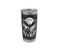 Bigfoot Alien Winged Creature Full Moon Forest Scene Stainless Steel Insulated Tumbler