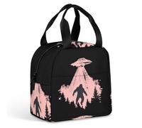 Bigfoot Aliens Spaceships Portable Insulated Lunch Bag Adults Picnic Tote Cool Bag Travel Work