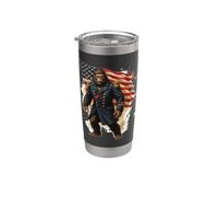 Bigfoot American General Flag Patriot Cryptid Legend Stainless Steel Insulated Tumbler