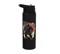 Bigfoot American General Flag Patriot Cryptid Legend Stainless Steel Insulated Water Bottle