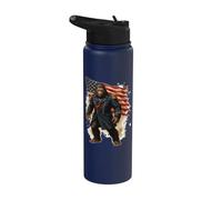 Bigfoot American General Flag Patriot Cryptid Legend Stainless Steel Insulated Water Bottle