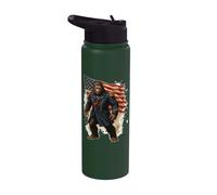 Bigfoot American General Flag Patriot Cryptid Legend Stainless Steel Insulated Water Bottle
