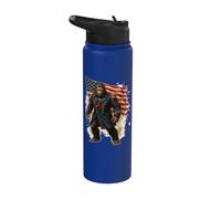 Bigfoot American General Flag Patriot Cryptid Legend Stainless Steel Insulated Water Bottle