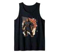 Bigfoot American General Flag Patriot Cryptid Legend Tank Top