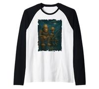 Bigfoot And Alien Fisher Funny Bigfoot Alien UFO Fishing Raglan Baseball Tee