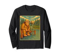 Bigfoot And Alien Fishing - Fisherman Angler Angling Long Sleeve T-Shirt