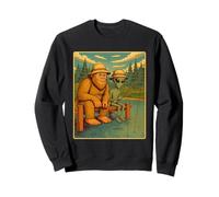 Bigfoot And Alien Fishing - Fisherman Angler Angling Sweatshirt