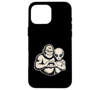Bigfoot and Alien Friendship Paranormal Love Sasquatch UFO Case for iPhone 16 Pro Max