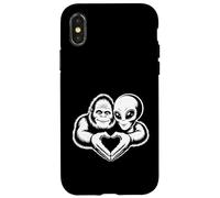 Bigfoot and Alien Friendship Paranormal Love Sasquatch UFO Case for iPhone X/XS