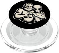 Bigfoot and Alien Friendship Paranormal Love Sasquatch UFO PopSockets PopGrip for MagSafe