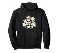 Bigfoot and Alien Friendship Paranormal Love Sasquatch UFO Pullover Hoodie