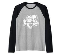 Bigfoot and Alien Friendship Paranormal Love Sasquatch UFO Raglan Baseball Tee