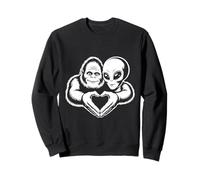 Bigfoot and Alien Friendship Paranormal Love Sasquatch UFO Sweatshirt
