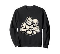 Bigfoot and Alien Friendship Paranormal Love Sasquatch UFO Sweatshirt