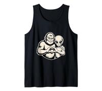 Bigfoot and Alien Friendship Paranormal Love Sasquatch UFO Tank Top