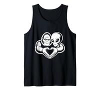 Bigfoot and Alien Friendship Paranormal Love Sasquatch UFO Tank Top