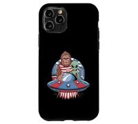 Bigfoot and Alien with Flags Under UFO Moon Case for iPhone 11 Pro