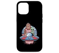 Bigfoot and Alien with Flags Under UFO Moon Case for iPhone 12/12 Pro