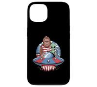 Bigfoot and Alien with Flags Under UFO Moon Case for iPhone 13