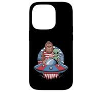 Bigfoot and Alien with Flags Under UFO Moon Case for iPhone 14 Pro