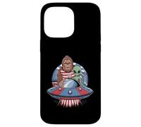 Bigfoot and Alien with Flags Under UFO Moon Case for iPhone 14 Pro Max