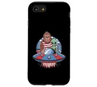 Bigfoot and Alien with Flags Under UFO Moon Case for iPhone SE (2020) / 7/8