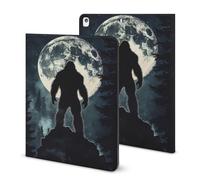 Bigfoot And Moon Compatible with iPad Protective Case with Pen Holder Book Style