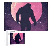Bigfoot And Moon Purple Wooden Jigsaw Puzzles for Adults Brain-Teasing Game Idea Puzzle Gift 1000 PCS
