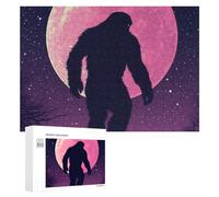 Bigfoot And Moon Purple Wooden Jigsaw Puzzles for Adults Brain-Teasing Game Idea Puzzle Gift 300 PCS