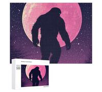 Bigfoot And Moon Purple Wooden Jigsaw Puzzles for Adults Brain-Teasing Game Idea Puzzle Gift 500 PCS
