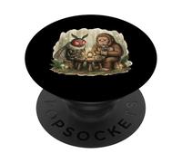 Bigfoot And Mothman Romantic Forest Dinner PopSockets Adhesive PopGrip