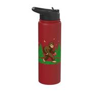 Bigfoot Athlete Sasquatch Disc Throwing Discus Stainless Steel Insulated Water Bottle
