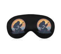 Bigfoot & Banjo Sasquatch Silhouette Vintage Bluegrass Sleep Mask Soft Blackout Eye Mask Eye Shade Cover with Adjustable Strap for Men Women