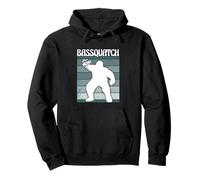 Bigfoot Bass Fishing Sasquatch Fisherman Funny Bassquatch Pullover Hoodie