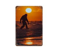 Bigfoot Beach Sunset Vintage Metal Sign Iron Plaque 20x30/30x40cm Poster Wall Art Home Bar Accessories